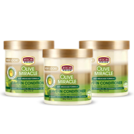 3 X African Pride Olive Miracle Leave in Conditioner 425g ( COMBO DEAL )