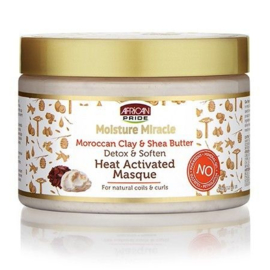 African Pride Moisture Miracle Moroccan Red Clay & Shea Butter Detox & Soften Heat Activated Masque 340gr