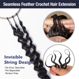 Kuknus Human Hair MasterMix Feather Crochet Water Wave 18"