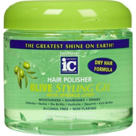 Fantasia IC Hair Polisher Olive Styling Gel With Sparkle Lites 454 Gr