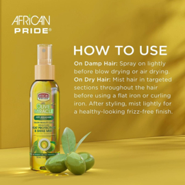 African Pride Olive Miracle Heat Protection Shine Mist 4oz