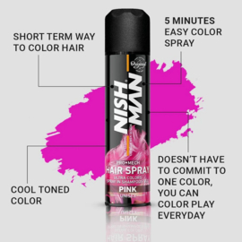 Nishman Hair Color Spray 150 ml - Pink