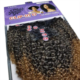 Outre Human Hair Premium Blend Clip-In Big Beautiful Hair 4A Kinky Curly 10"
