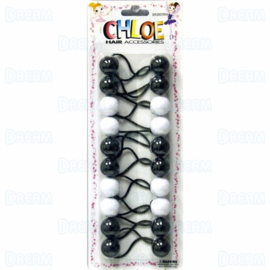 CHLOE PONYTAIL #BR2620BW Black & White 10PCS