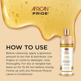 African Pride Moisture Miracle Honey & Coconut Oil Nourish & Shine Shampoo 473ml