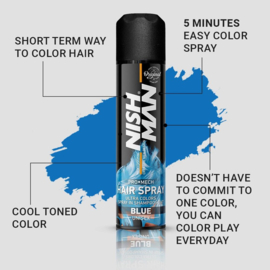 Nishman Hair Color Spray 150 ml - Blue