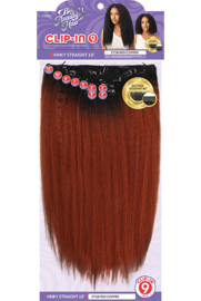 Outre Human Hair Premium Blend Clip-In Big Beautiful Hair KINKY STRAIGHT 18″