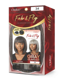 Outre Fab & Fly Grey Glamour Human Hair Wig - Deria