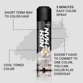 Nishman Hair Color Spray 150 ml - White