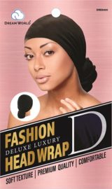 Dream World Fashion Deluxe Luxury Head Wrap Black DRE6001