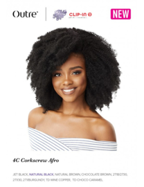 Outre Human Hair Premium Blend Clip-In Big Beautiful Hair 4C Corkscrew Afro 10"