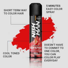 Nishman Hair Color Spray 150 ml - Red