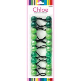 CHLOE PONYTAIL #BR2620GN Green Assorted 10PCS
