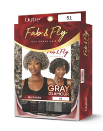 Outre Fab & Fly Grey Glamour Human Hair Wig - Randy