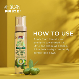 African Pride Olive Miracle Foam Setting Mousse 8.5oz