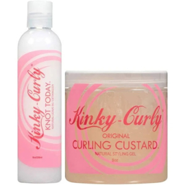Kinky Curly Knot Today Leave In Detangler 8oz + Kinky Curly Curling Custard 8oz