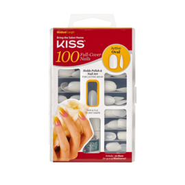 KISS 100 Full-Cover Nail Kit Active Oval 16004