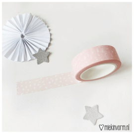 Washi tape | Lichtroze met witte vlekjes