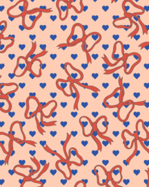 Blokbodemzakjes || Bows & Hearts 22 x 8 x 35 cm