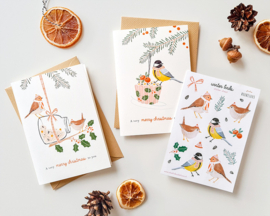 Dubbele kaart ||  Wintervogels