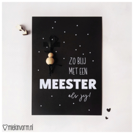 Cadeautje voor de meester | kaartje + gelukspopje