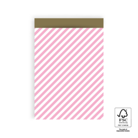 Cadeauzakjes Pink stripes | 17 x 25 cm
