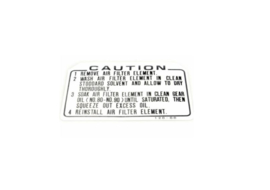 10. Label Air Cleaner Caution