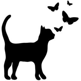 Interieursticker Cat with Butterflies