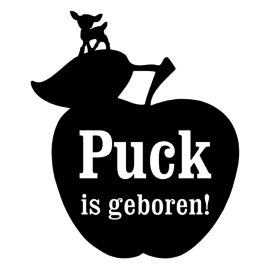 Geboortesticker Bambi on an apple