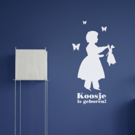 Geboortesticker Silhouette Girl