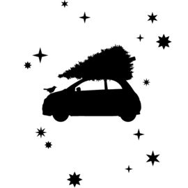 Kerststicker Auto Herbruikbaar