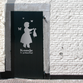 Geboortesticker Silhouette Girl