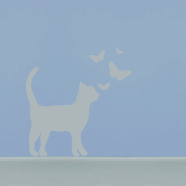 Interieursticker Cat with Butterflies