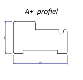 Meranti bovendorpel gegrond (A+) 66x110mm