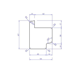 Meranti raamhout gegrond 54x67mm