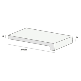 Werzalit  Vensterbank 250mm - Cremewit - 600cm