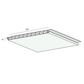 Vlakwerkende schroot 165x10mm - Verkeerswit - 600cm