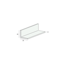 Hoekprofiel 25x25x1,5mm - Zwart - 520cm