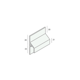 Trim/kraal aansluitprofiel 17mm Keralit - Vergrijsd ceder - 600cm