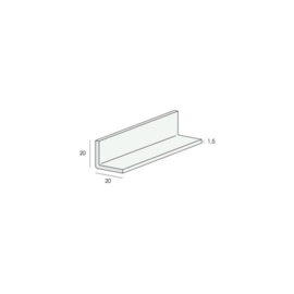 Hoekprofiel 20x20x1,5mm - Grijs - 260cm