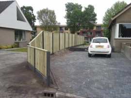 Betonsysteem schutting antraciet