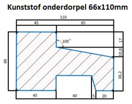 Kunststof onderdorpel 66x110mm