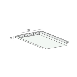 Extra Stabil paneel 100x10mm - Verkeerswit - 600cm