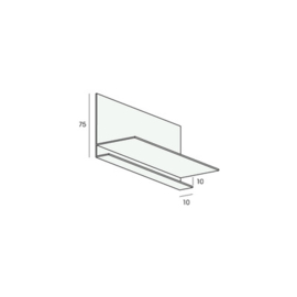 Afdekgevellijst 10mm - Verkeerswit - 600cm