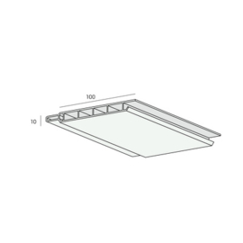 Sponningschroot 100x10mm - Verkeerswit - 400cm