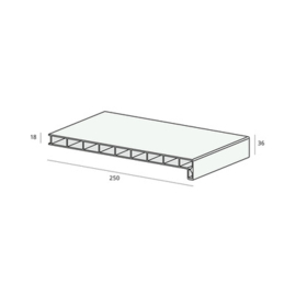 Lignodur Stone vensterbank 25cm - Beton grijs - 400cm