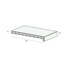 Lignodur Stone vensterbank 25cm - Beton grijs - 200cm