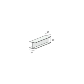 H-verbindingprofiel 20mm - Wit - 500cm