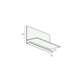 Afdekgevellijst 10mm - Verkeerswit - 600cm