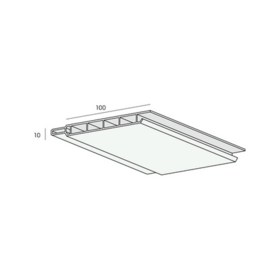 Sponningschroot 100x10mm - Verkeerswit - 600cm